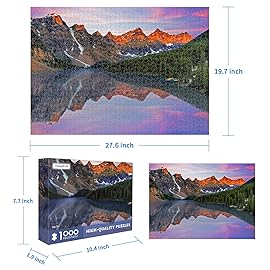 CHengQiSM 1000 Pieces Jigsaw Puzzle for Adults, Moraine Lake Landscape, Premium Quality, 1000 Count, Home Decoration, Brain Teaser, Gift