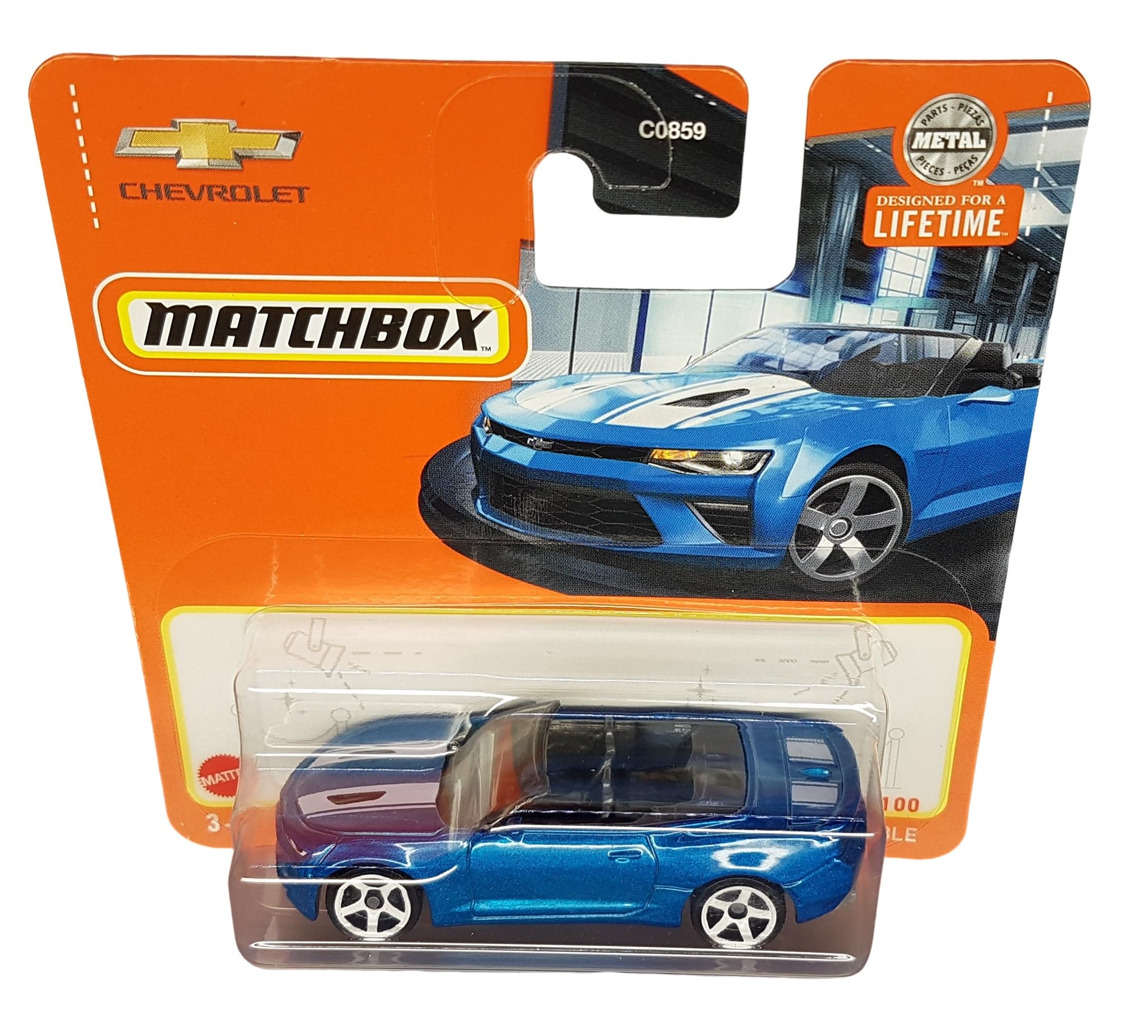 Matchbox, ´16 Chevy Camaro Convertible, MBX Showroom 31/100, HVP16, Short Card, Blue Metallic, Superfast Lesney - Image 2