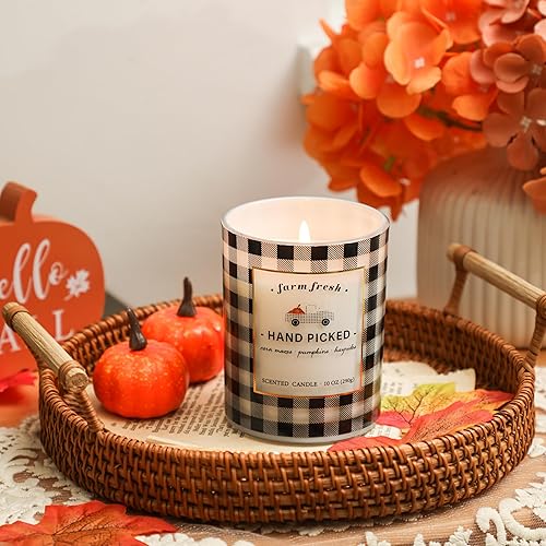 Miniatura 2 de Vela perfumada de calabaza, regalo de otoño y Halloween, 10 onzas, vela en tarro de cera de soja para camión, vela prémium para el hogar (camión)