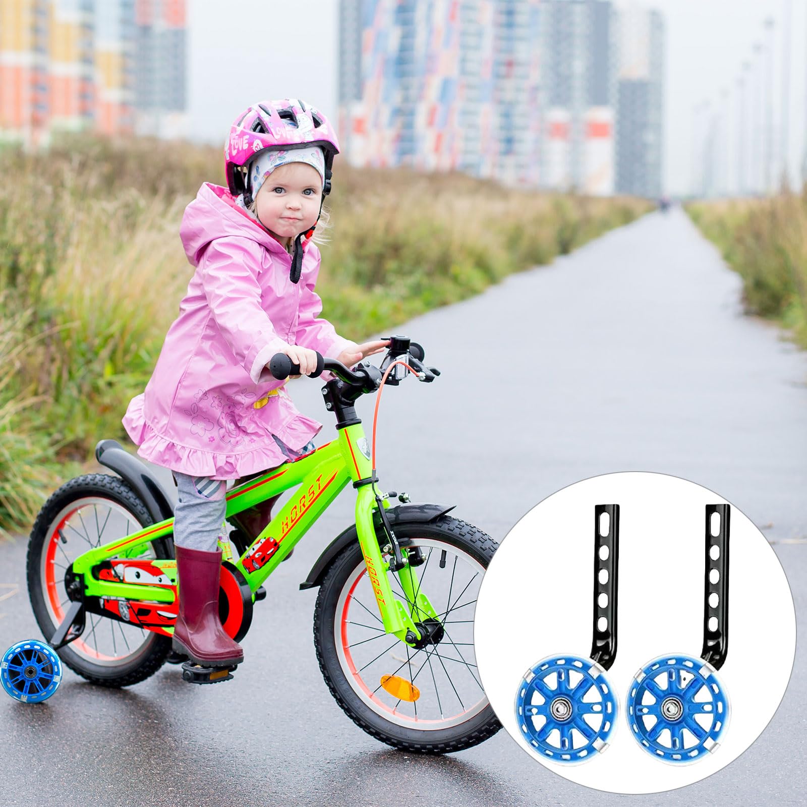 Ruote Da Allenamento Per Ciclisti 2 pezzi 12-20 pollici universali bambini bambini bicicletta bici ruota ausiliaria bici bilanciamento set ruote ausiliarie ruote da allenamento accessori. Per L'Allena