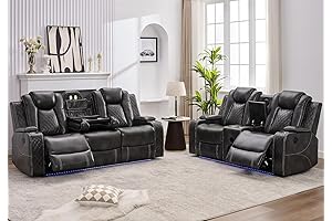 Genuine Leather Three-Piece Home Theater Sofa