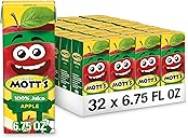 Mott's 100%!O(MISSING)riginal Apple Juice, 6.75 Fl Oz Boxes, 32 Count (4 Packs Of 8), 2 Servings Of Fruit, 100%!F(MISSING)ruit Juice, Gluten-free, Caffeine-free, Kosher, Contains No Artificial Colors Or Sweeteners