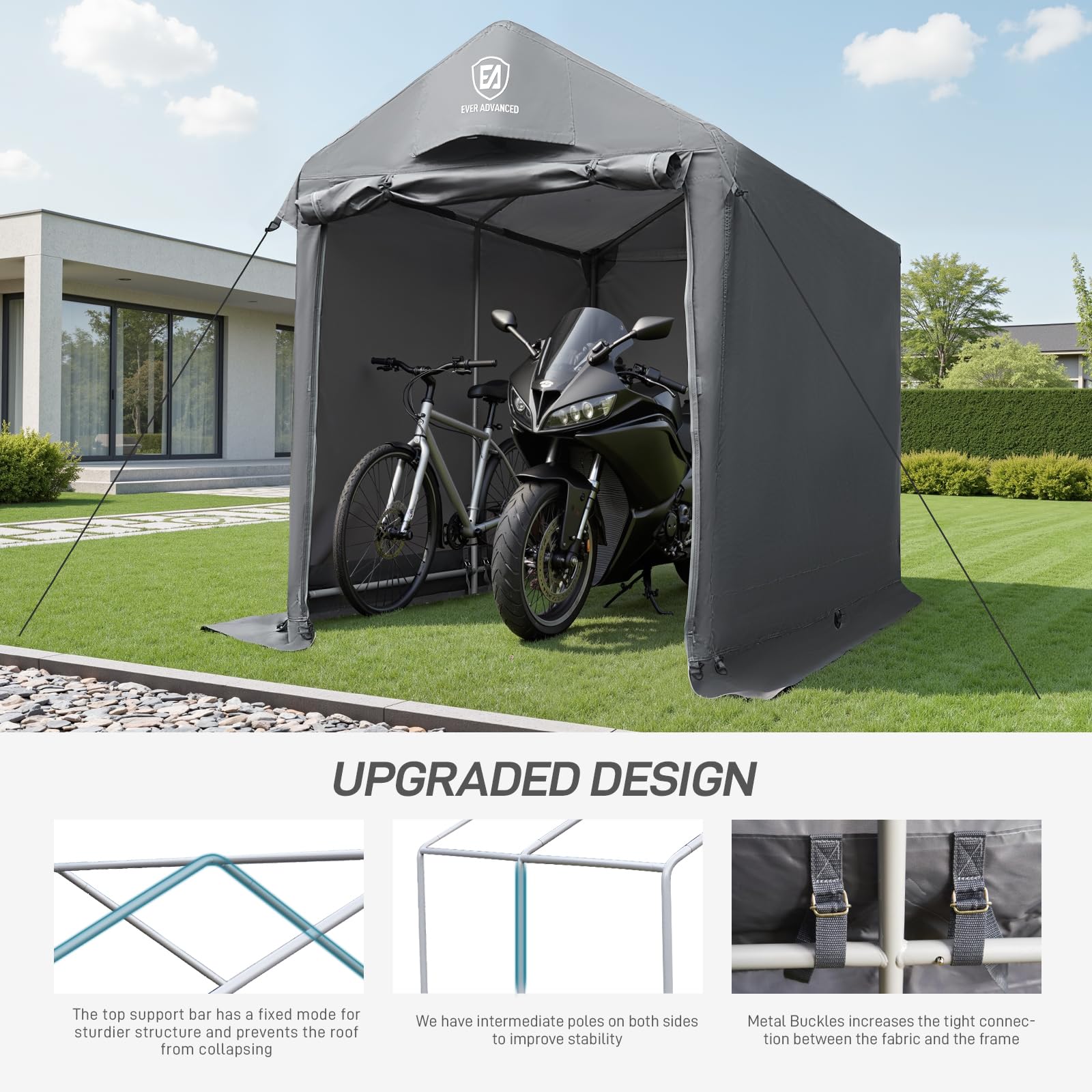 EVER ADVANCED Caseta para herramientas (120 x 180 x 165 cm, 3000 mm, resistente al agua)