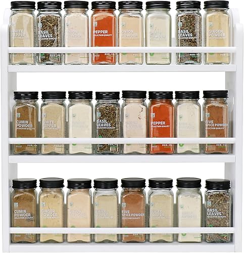 Miniatura 9 de Estante de especias de bambú de 3 niveles, organizador de estante de especias, estante para frascos de condimentos, organizador de especias para