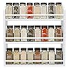 Thalomely 3 Tier Bamboo Spice Rack, Spice Rack Organizer, Seasoning Jars Rack Shelf Spice Organizer for Kitchen Counter or Wall Mounting, Spice Storage Holder with handles, Jars Not Included, White