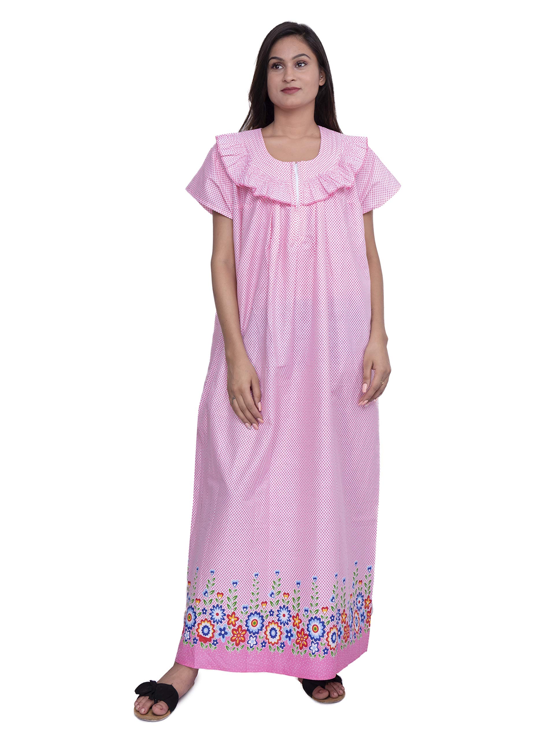 kavya Women's Cotton Printed Maxi Nighty