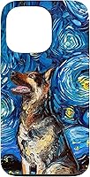 Vista 10 de German Shepherd Starry Night Dog Art by Aja Trier Case for iPhone 17