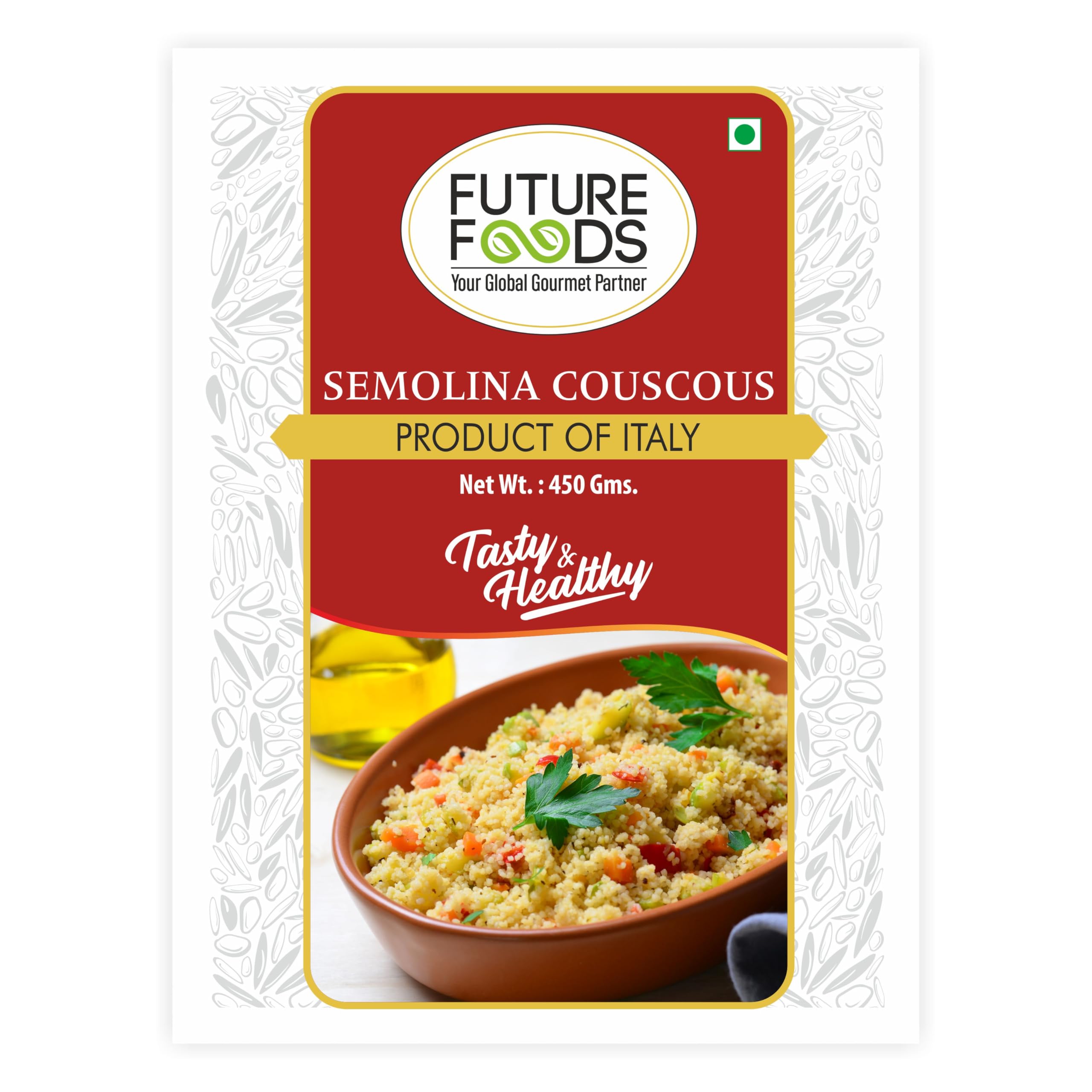Future Foods Semolina Couscous 450g (Pack of 2) | Mild and Neutral Taste | Light and Fluffy Texture | Good Fiber Source | with Multiple Health Benefits | Helps Lower Cholesterol - Image 5 thumbnail