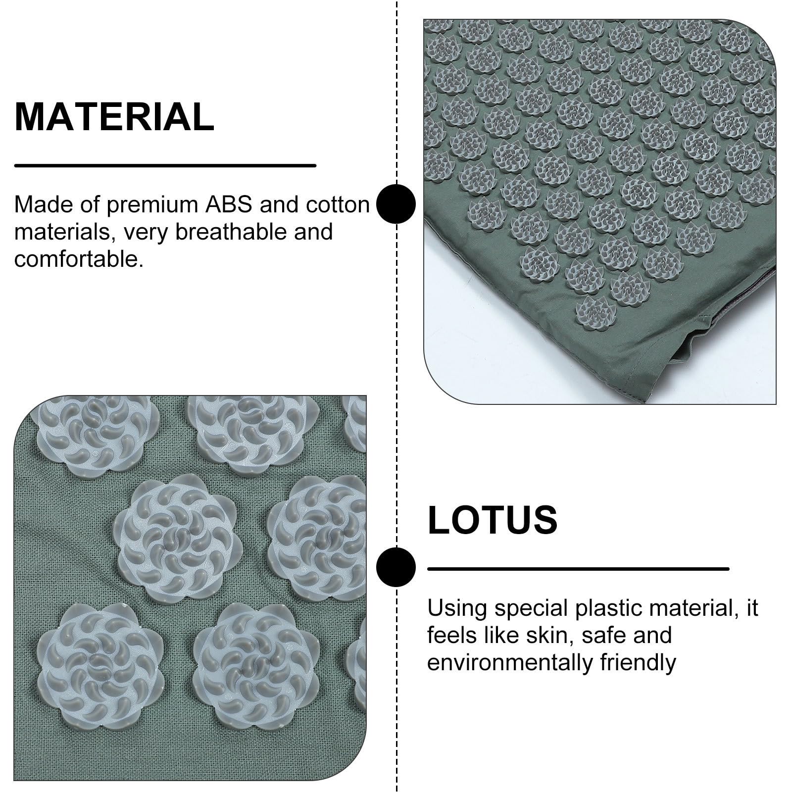 VANZACK Kit 2 Pezzi Tappetino Massaggiante e Cuscino per Agopressione in Cotone con Borsa, Strumenti Ecologici per Alleviare Dolori Muscolari e Relax Corpo e Schiena