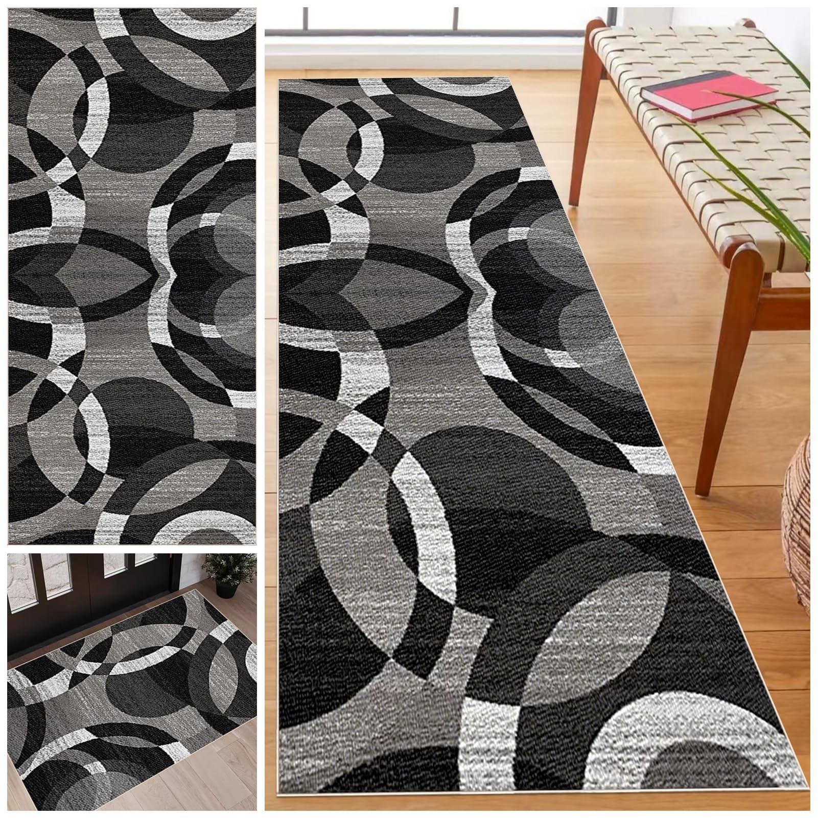 Laegnfho 120 x 500 cm Runner Rug for Hallway Long Washable Narrow Rugs Carpet Runner Rug for Kitchen Non Slip Stair Area Rug Very Long Hallway Runner Kitchen Runners Hall Runner Door Mat