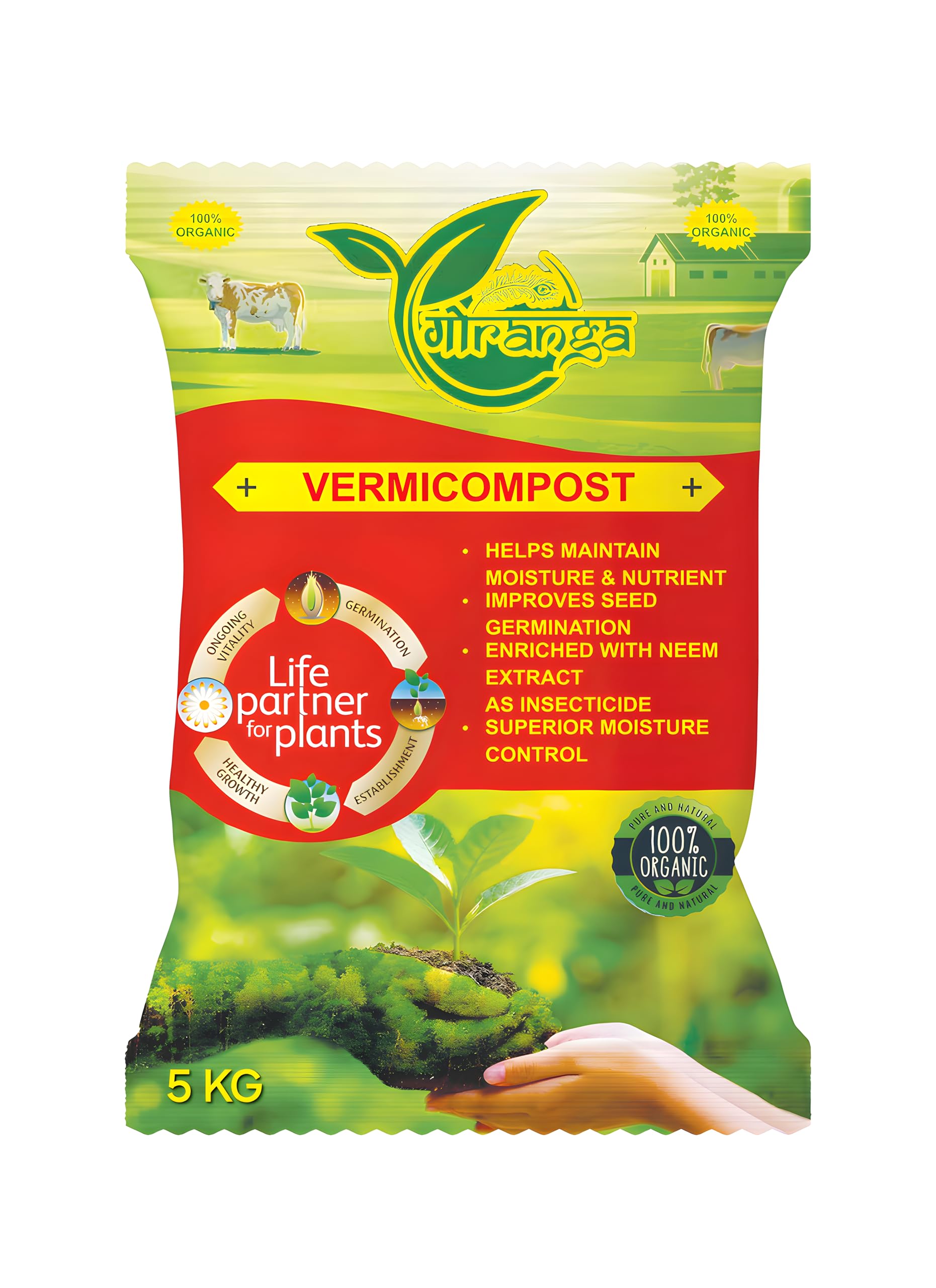 Gauranga Organic Neem Rich Vermicompost Fertilizer Manure For Plants (5kg) (B0CXFMPG32) Amazon Price History, Amazon Price Tracker