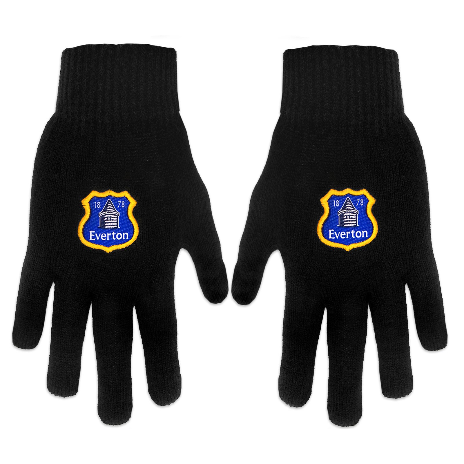 Official EVERTON black crest gloves