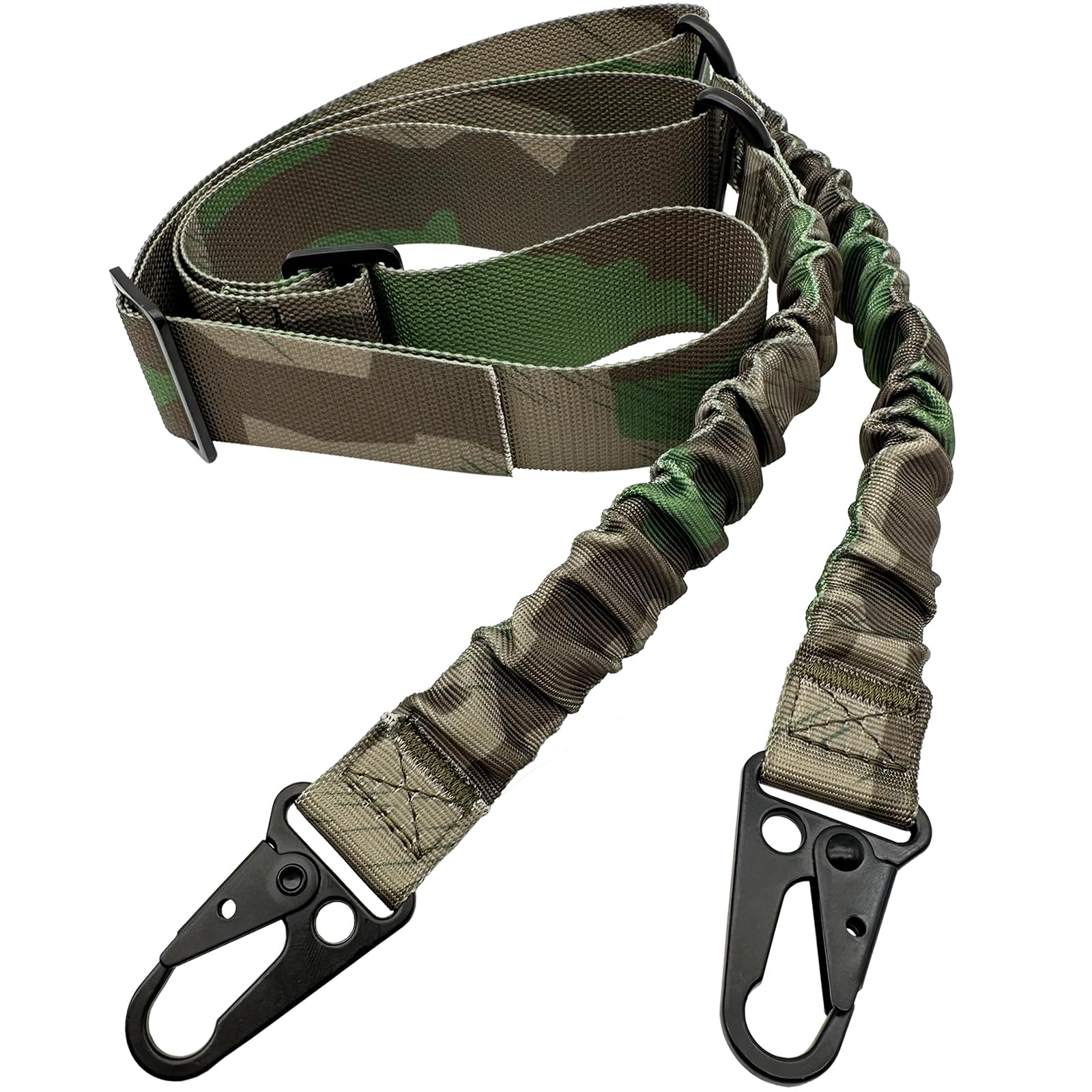 2 Point Rifle Sling with HK Hook and 2 Mlok QD Mounts, Gun Sling and ar Strap Length Adjustable with Elastic Bungee, Wrench for Outdoor Activities and Hunting