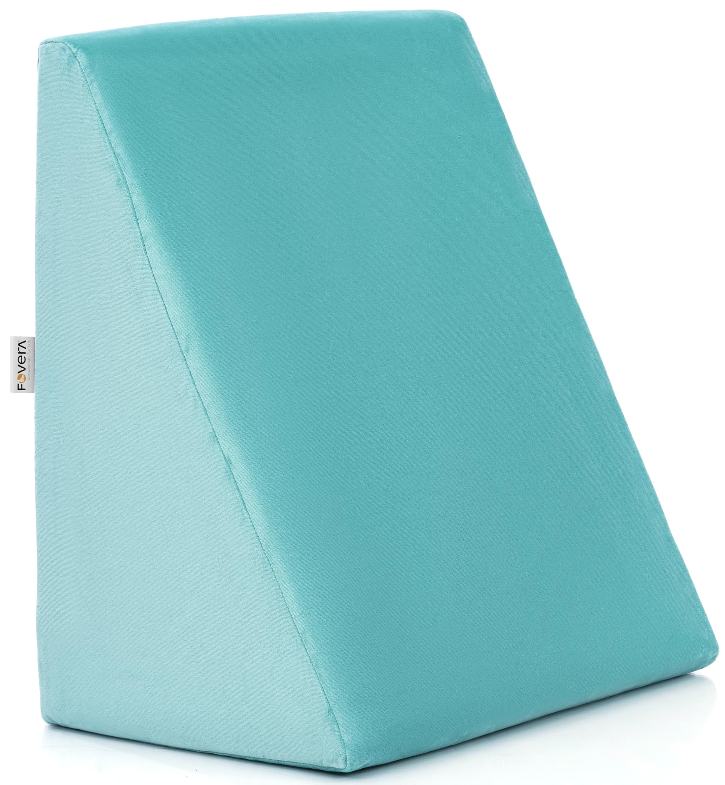 FOVERA Wedge Cushion | 2 Years Warranty | Wedge Pillows for Bed, Orthopedic Memory Foam Back Support for Bed | for Acid Reflux, Snoring, GERD, Leg Elevation (Aqua Green, 18L x 17.5W x 11H Inch)