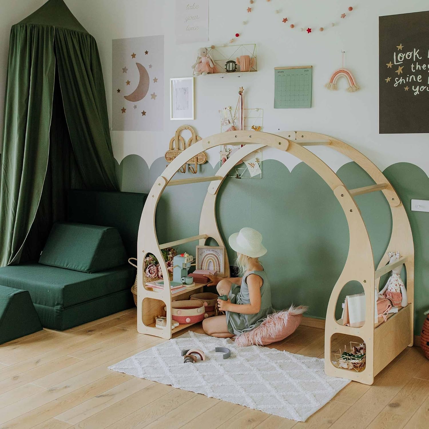 Sweet Home From Wood Playstand for Kids Room