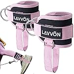LAVVON Ankle Straps for Cable Machines Kickbacks - Adjustable Comfort Ankle Cable Attachments for Gym Ankle Cuff Cable Machine Glute Kickback Straps - Leg Extensions, Curls & Ankle Cuffs Women