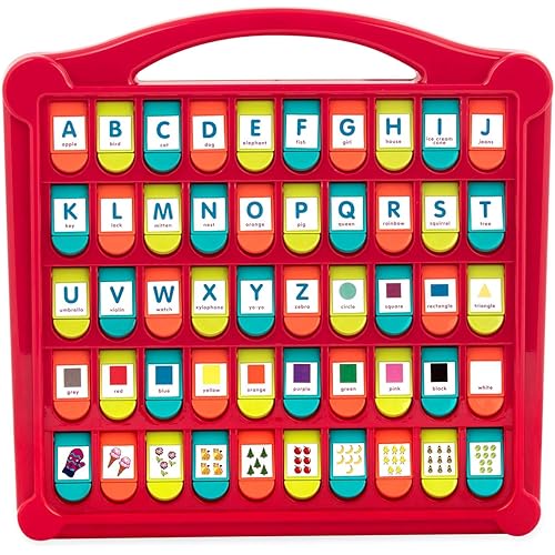 Battat – Pop – Up Alphabet – 50 Letter & Picture Flaps – Shapes, Colors & Letters – Educational & Learning Toys – 3+ Years– Hide & Seek Alphabet