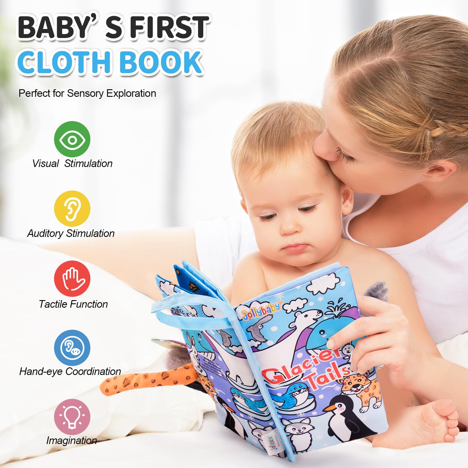 Amazon.com : Jollybaby Baby Cloth Books, Touch & Feel Crinkle Soft