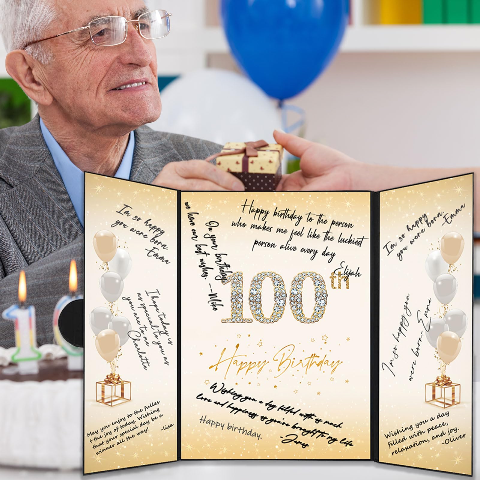 100th Birthday Decorations For Men Women, Creative 100th Birthday Guest Book
