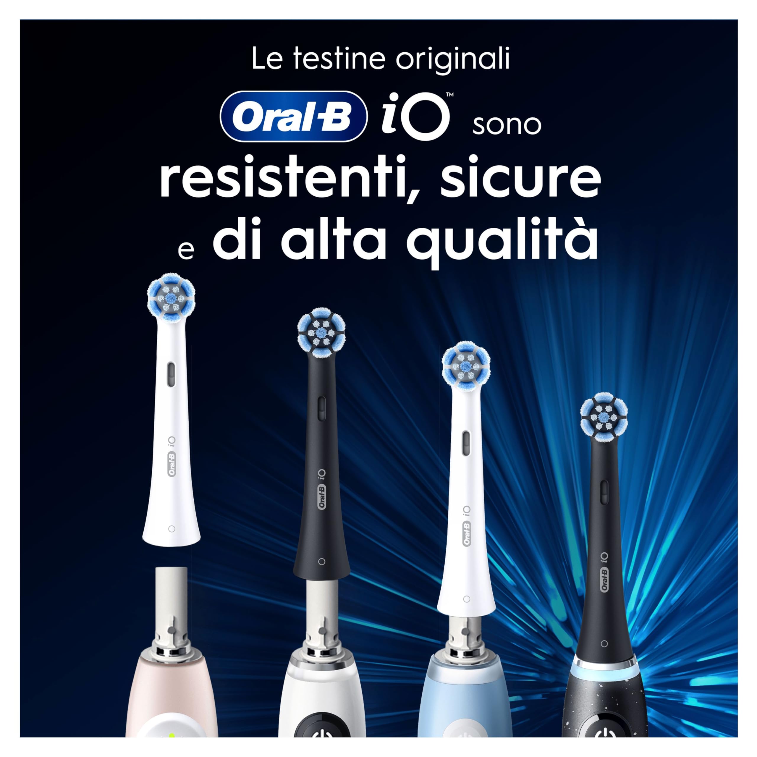 Oral-B Testine di Ricambio iO Gentle Care Bianche per Spazzolino Elettrico Oral B, 6 Testine Rotonde Autentiche per Gengive Sensibili, Setole angolate per rimuovere la placca