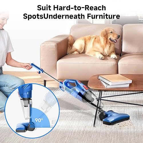Miniatura 6 de Aspiradora de palo con cable, ligera, potente succión con motor de 450 W, aspiradoras de cable 3 en 1 de 16.4 pies para el hogar, suelo duro,