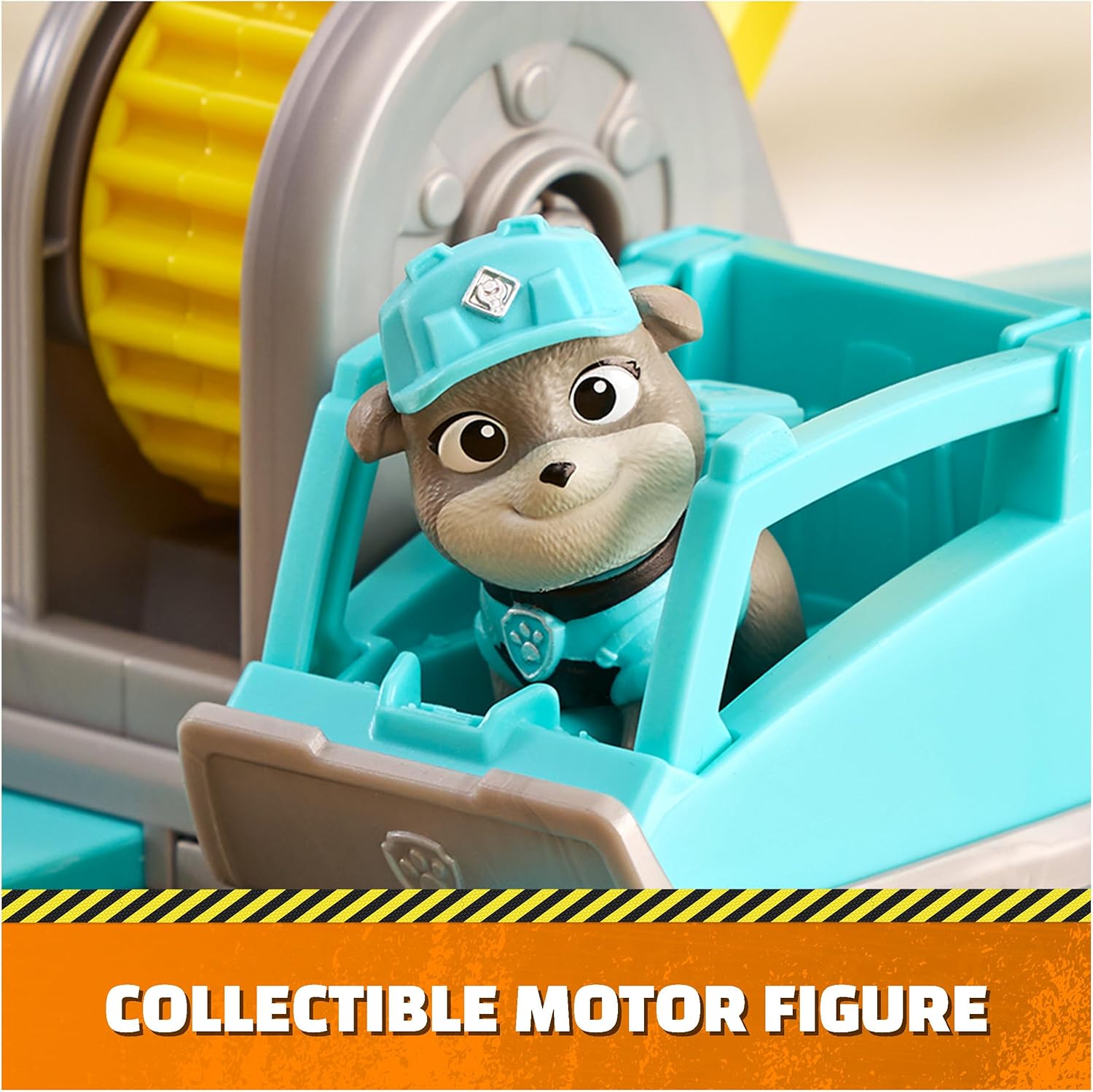 Rubble & Crew Motor Mega Hammer Vehicle, 10-Inch Construction Truck with Motor Action Figure, PAW Patrol Kids Toys for Boys & Girls Ages 3 and Up