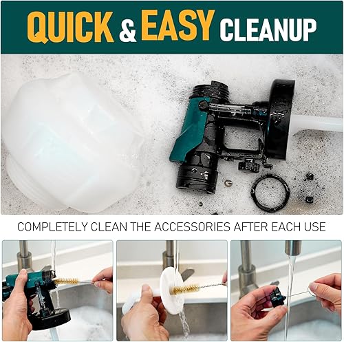 Miniatura 5 de NEU MASTER Pulverizador de pintura, pistola de pintura eléctrica, contenedor de 40.6 fl oz, 4 boquillas/3 patrones, pistola pulverizadora de pintura