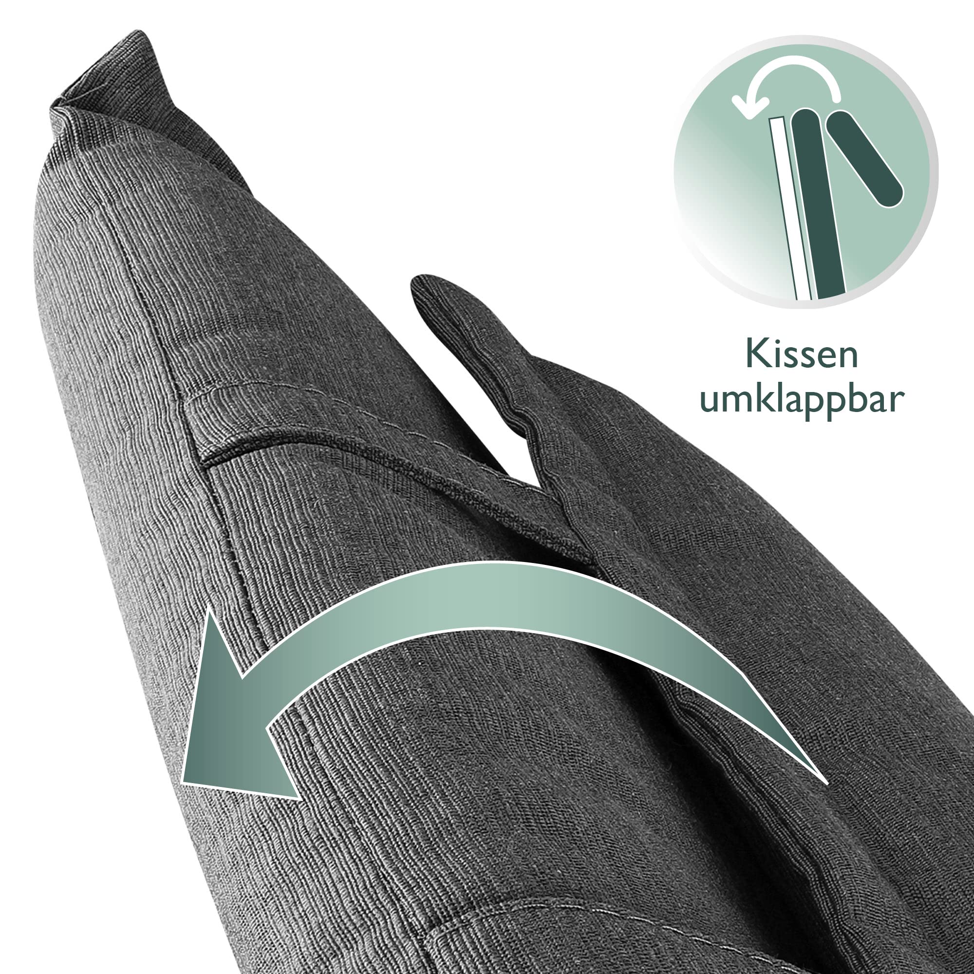 Beautissu 2er Set Premium Gartenstuhlauflage Hochlehner Dicke Polster | 120x50x7cm Anthrazit robuster Stoff & UV-Lichtechtheit Auflagen für Gartenstuhl Sitzkissen Auflage Sitzpolster HighLux HL
