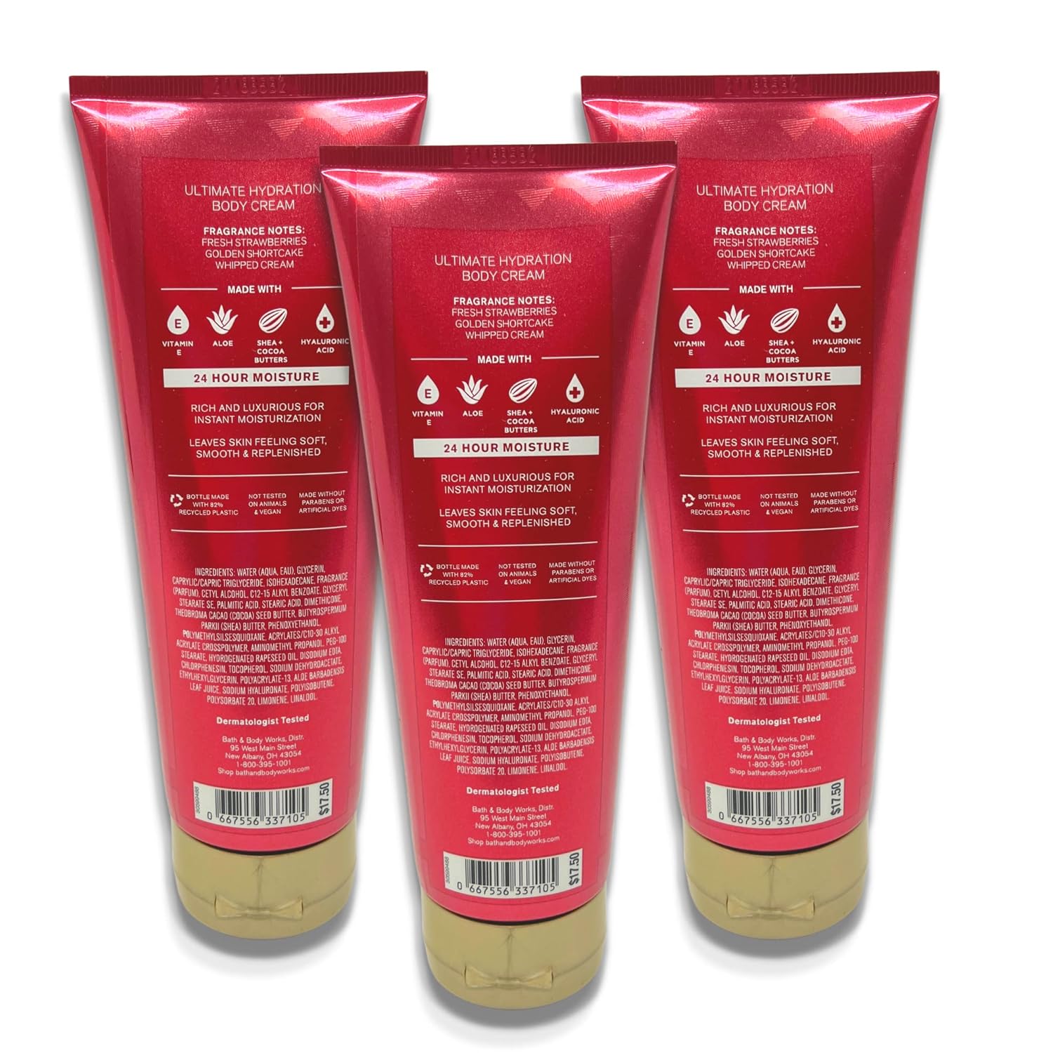 Bath & Body Works Strawberry Pound Cake Ultimate Hydration Body Cream 8 oz each - Pack of 3 - Image 2