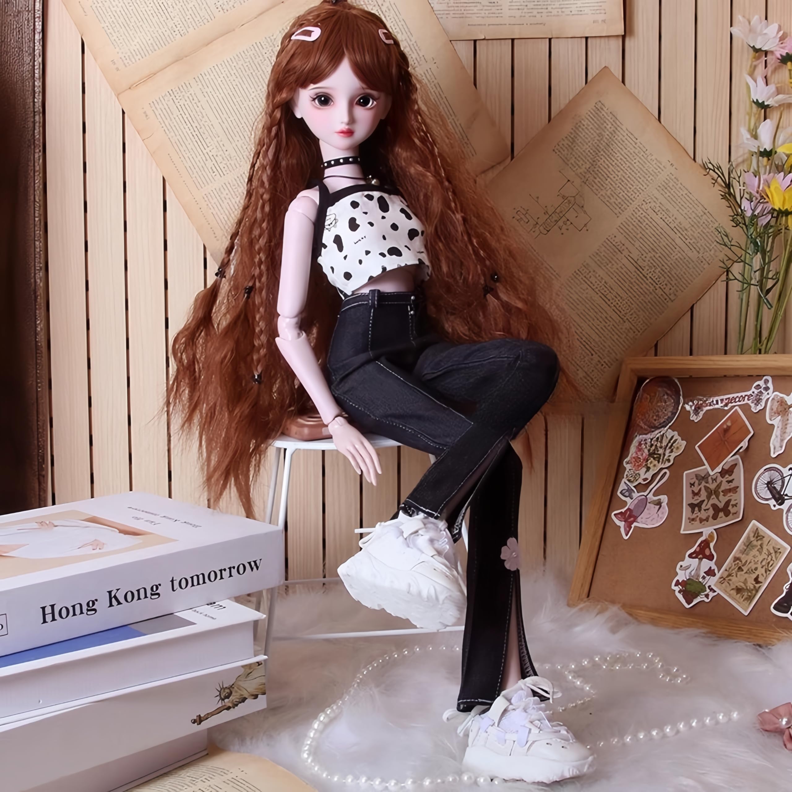 AMITD Bjd Doll Clothes Handmade Fashionable Clothing Suitable for 1/3 1/4 1/6 11.8 18 24 inch BJD SD Doll Gifts for Doll Lovers (F, 1/6)