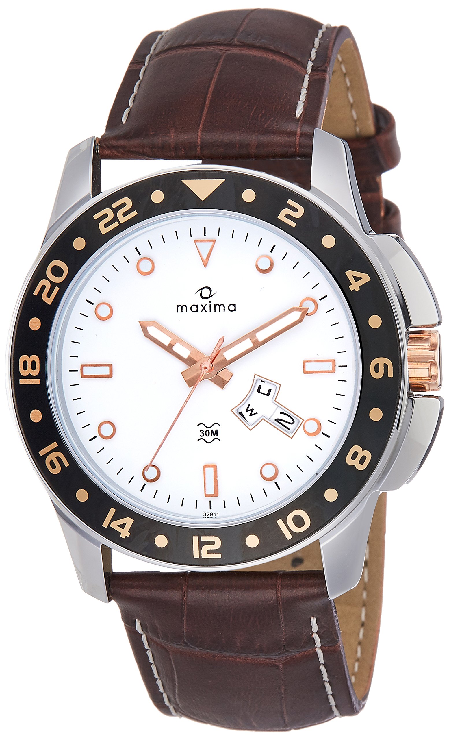 Maxima Leather Analog White Dial Men Watch - 32911Lmgi, Brown Band (B06XS2BNDX) Amazon Price History, Amazon Price Tracker