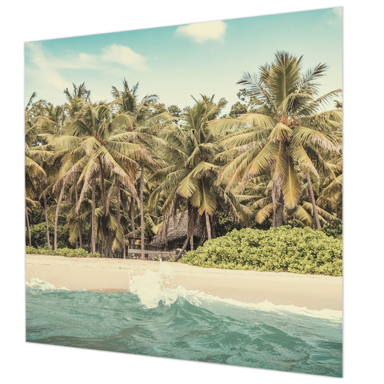 Papier peint intissé plage tropicale 250x250 cm pour salon et chambre