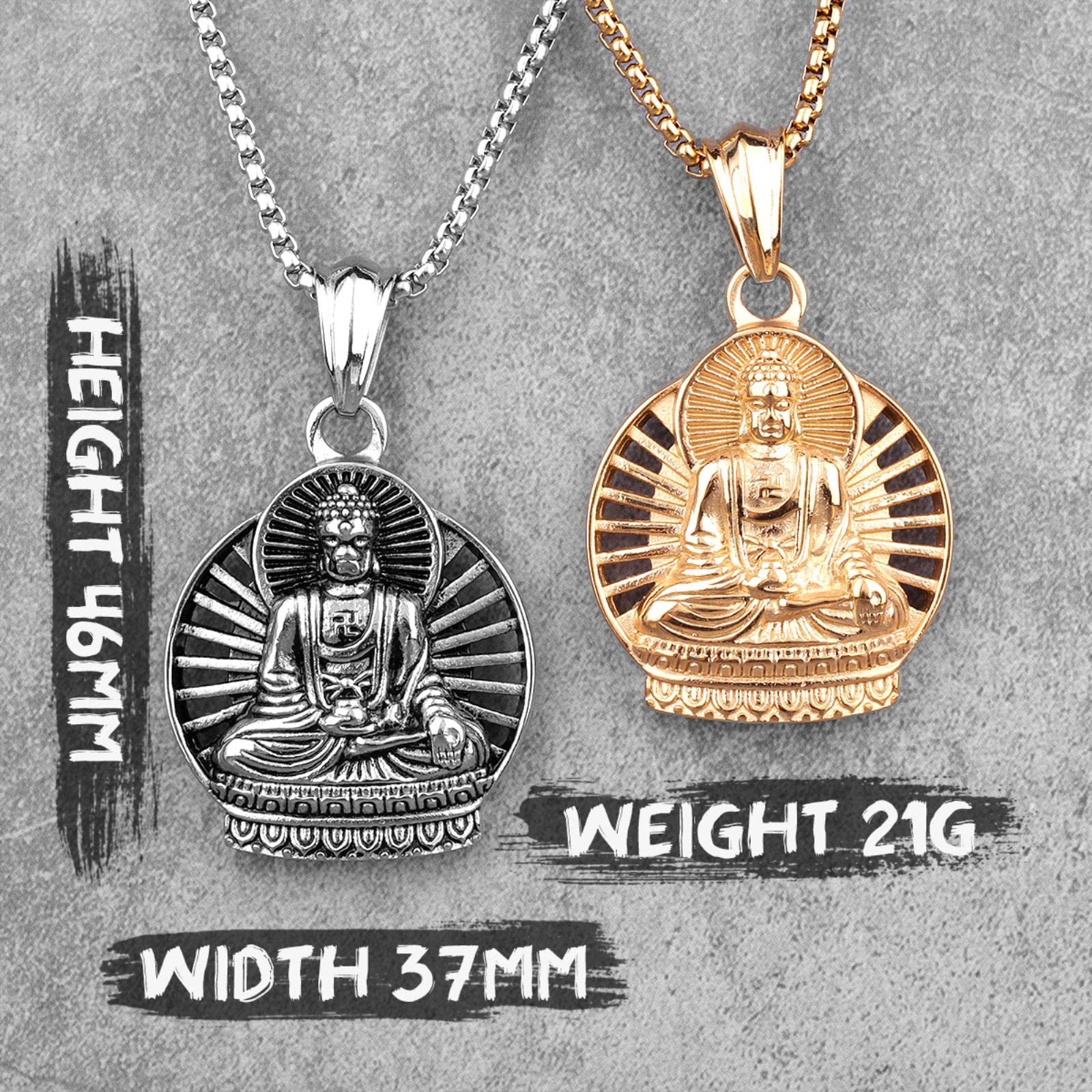 HCMA Budismo Buda Color Oro Plata Titanio Acero Hombres Collar Colgante Cadena Para Novio Hombre Joyería Creatividad Regalo