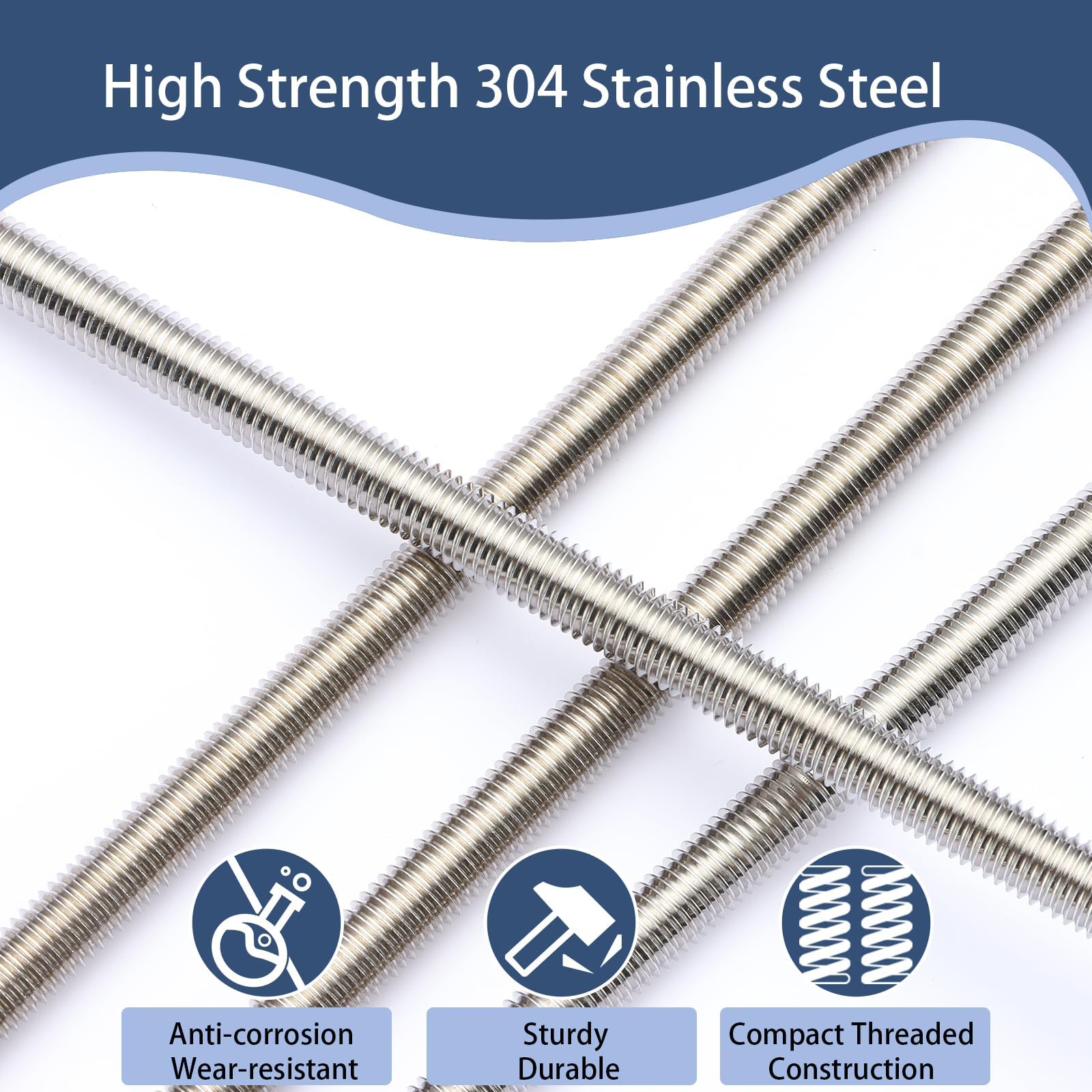 Gewindestangen M6x100mm - 5 Stück Edelstahl Mit Muttern