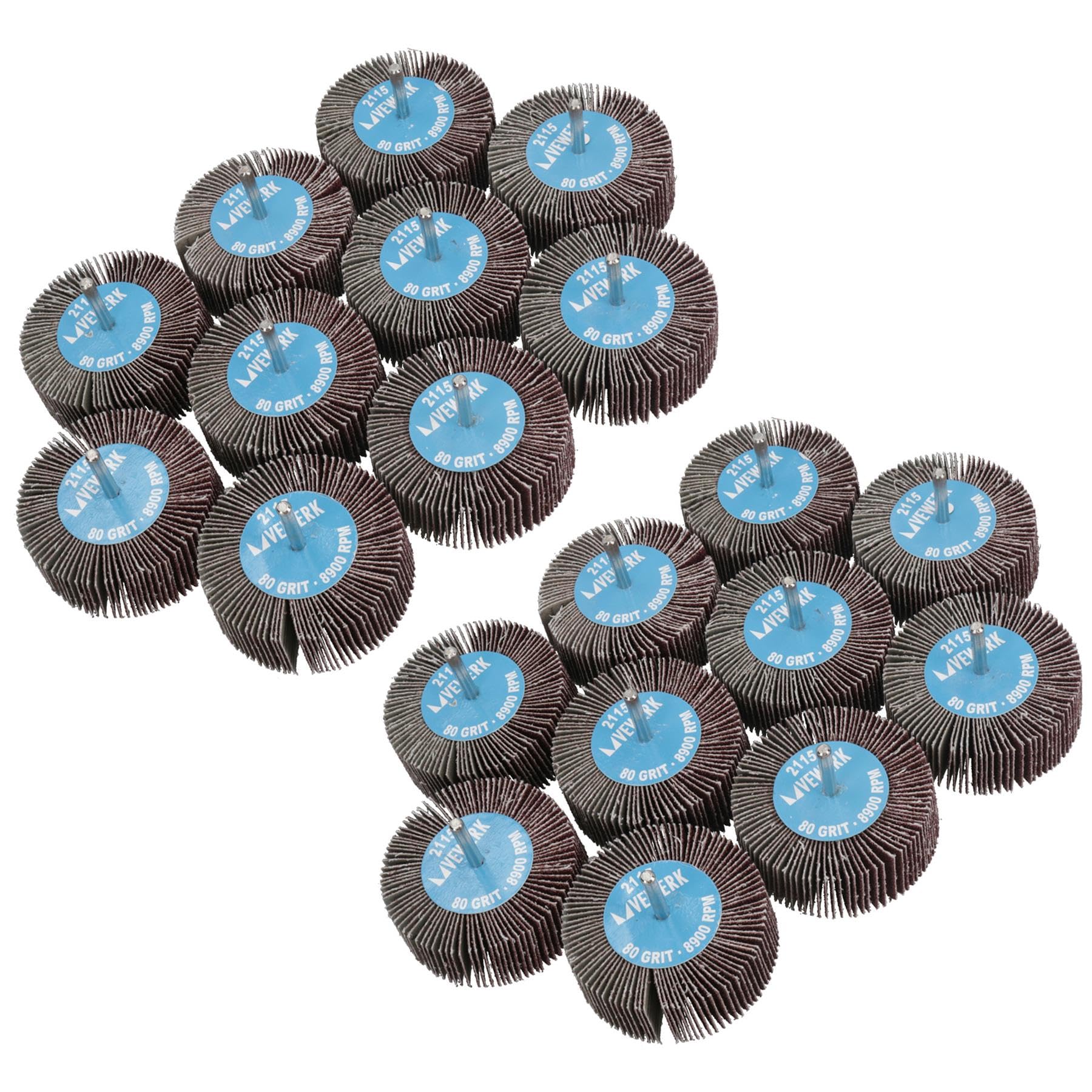 80 Grit 80mm Flap Wheel Disc Abrasive Sanding Pads for Drills Grinders 6mm Shank 20pc