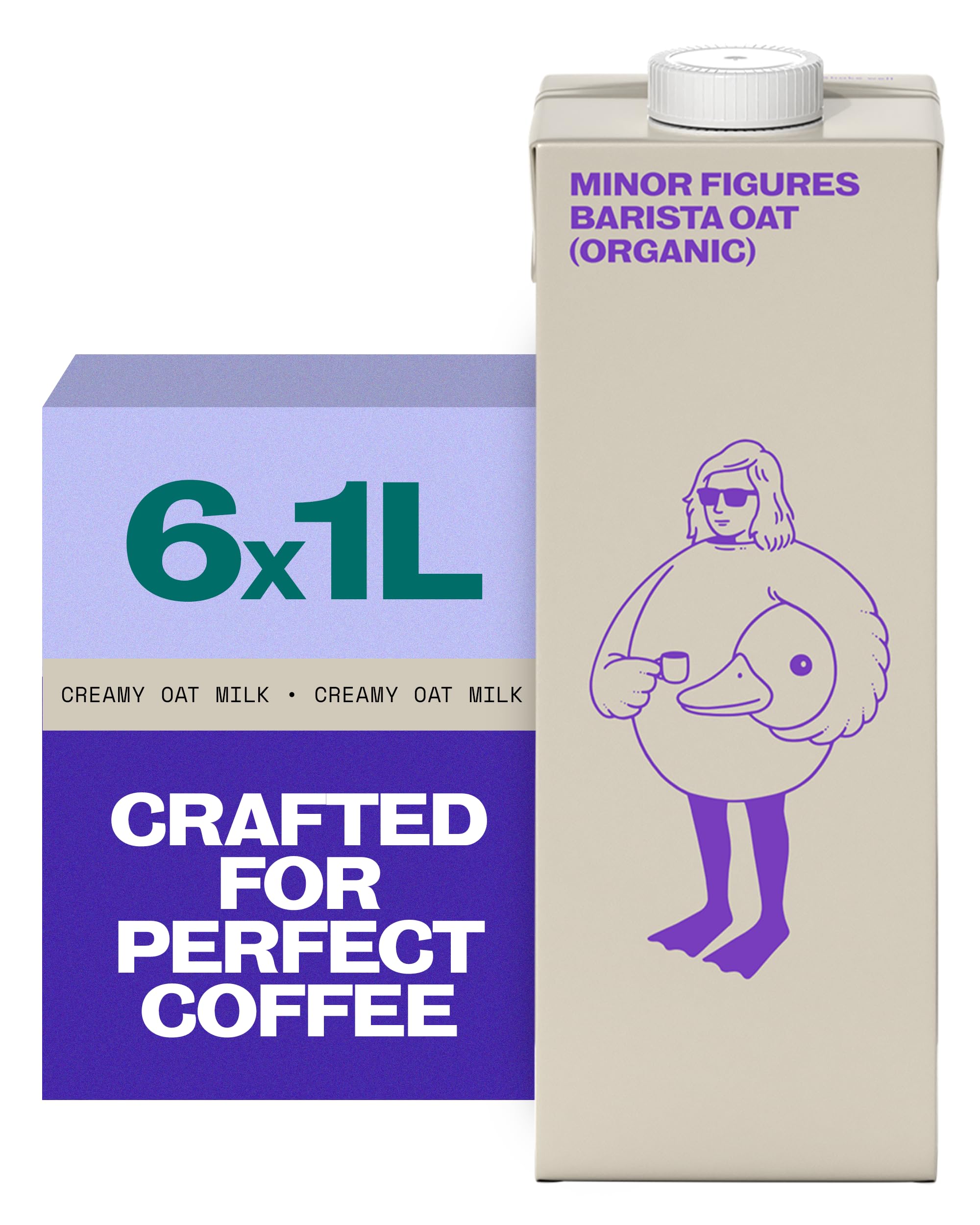 Minor Figures Barista Oat Drink, Great for Coffee 1 l (Pack of 6), White