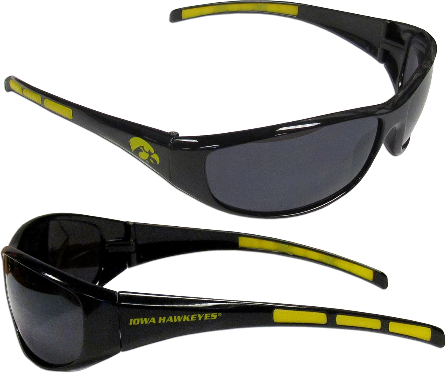 Siskiyou Sports NCAA Iowa Hawkeyes Wrap Sunglasses Black, Adult