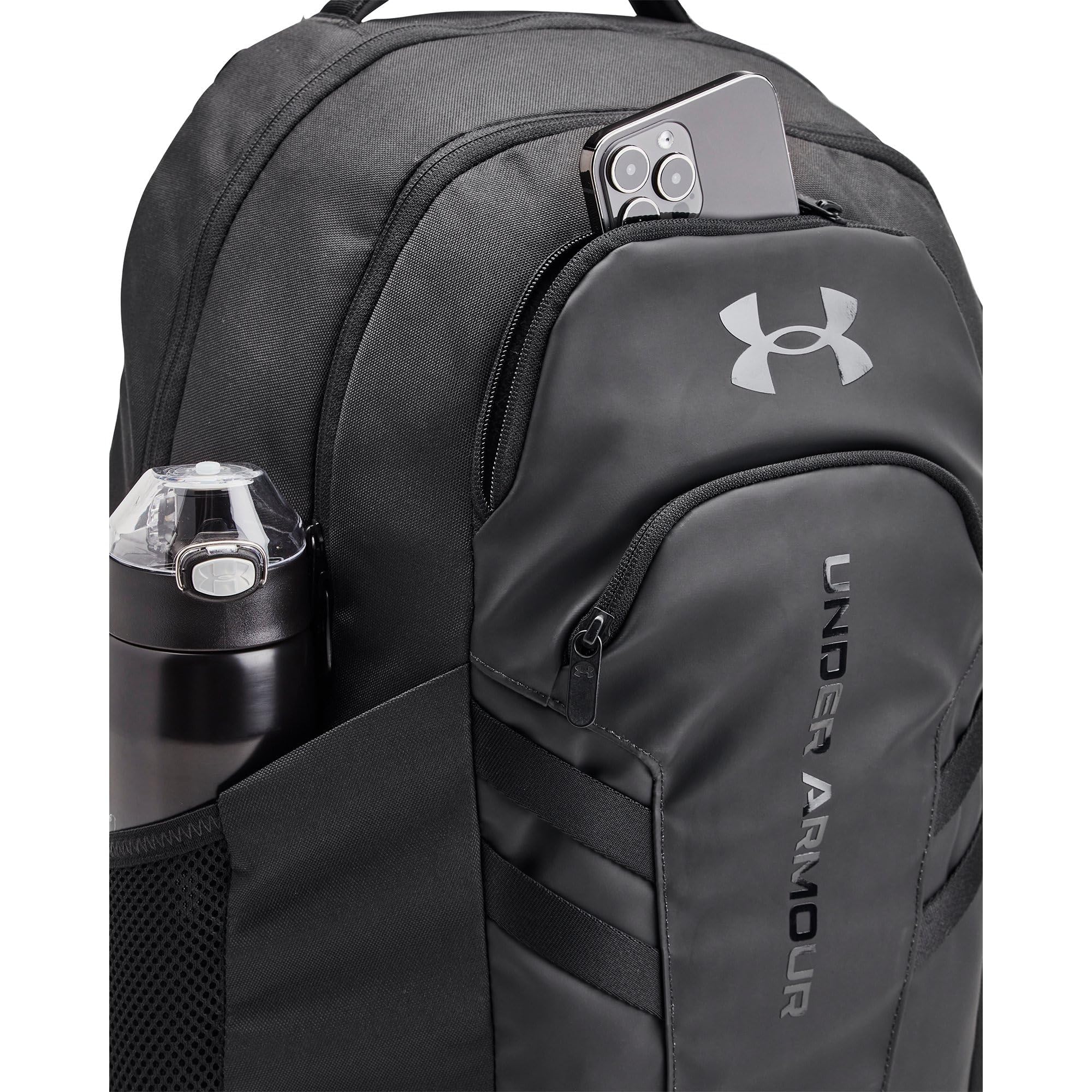 UNDER ARMOUR Hustle 6.0 Pro Backpack Unisex - Erwachsene Rucksack (1-Pack), schwarz/schwarz/schwarz, One Size, Gepäck