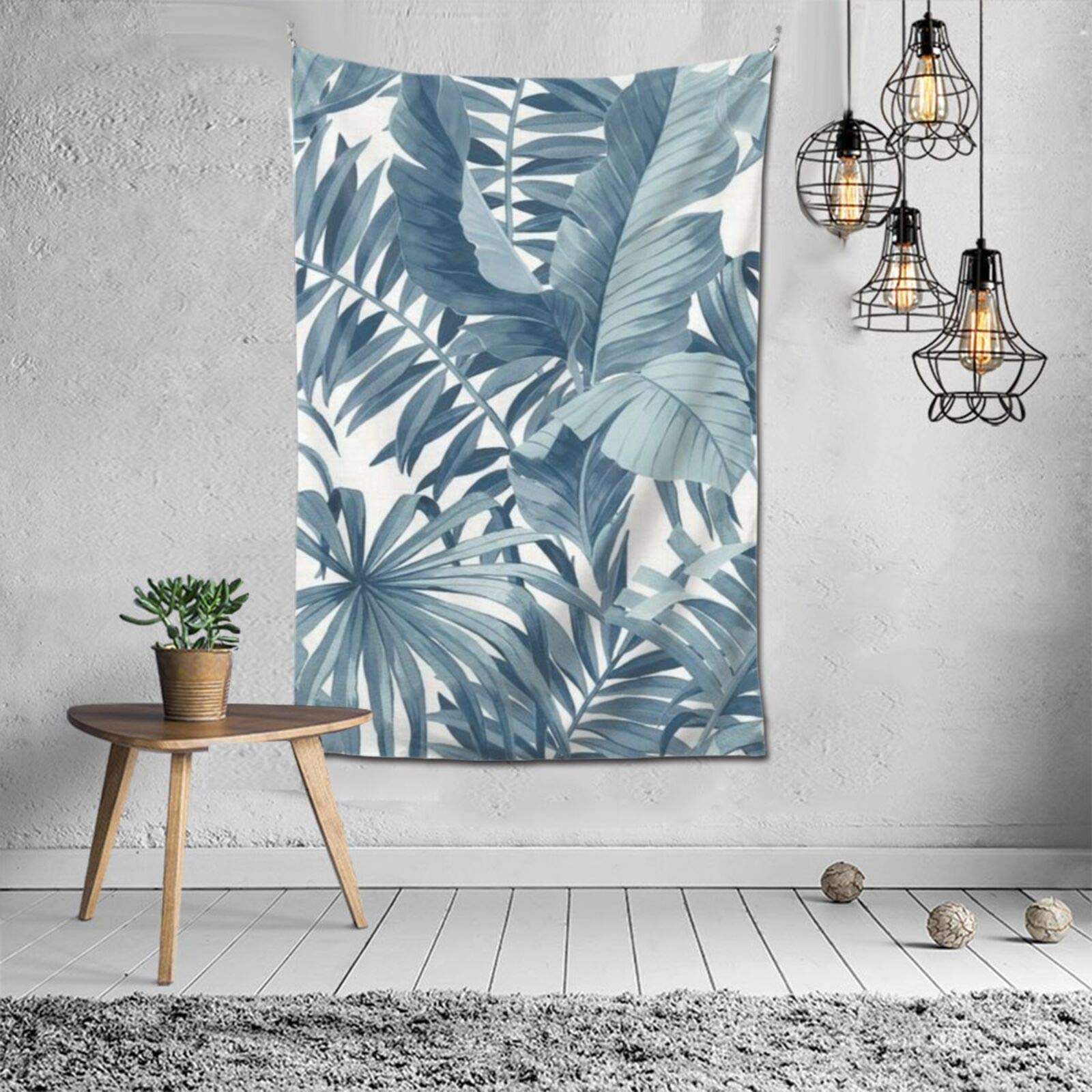 Palm Leaves Blue फैशन आंतरिक सजावट बहुक्रियाशील बेडरूम व्यक्तित्व उपहार इनडोर दीवार फांसी कक्ष पर्दा उपहार दीवार सजावट