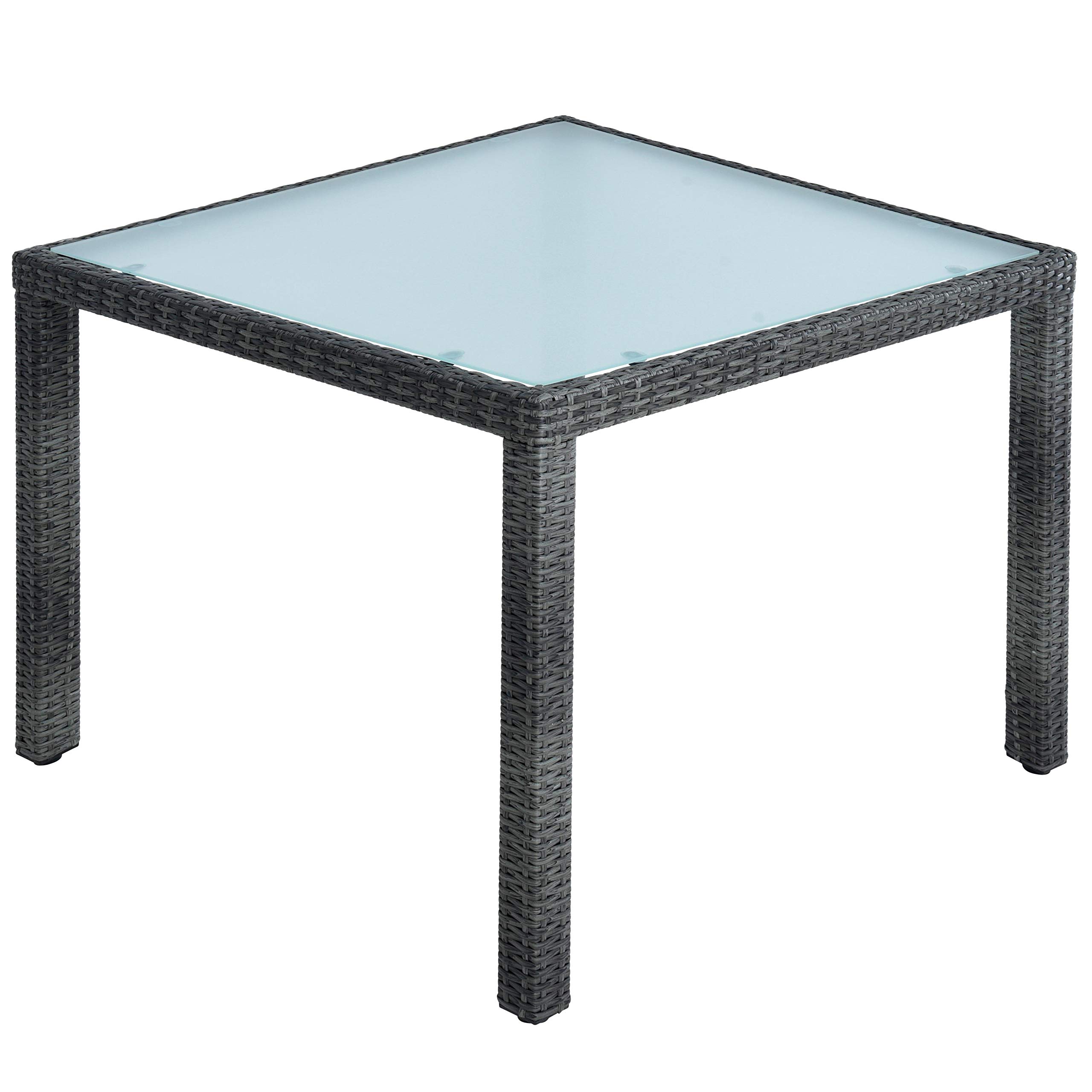 ESTEXO Polyrattan Gartenmöbel Set Sitzgruppe Rattan Gartenset Essgruppe Stuhl Tisch Set Garten Tisch und Stuhl Set 4 Personen Glas Glastisch (Anthrazit-Grau)