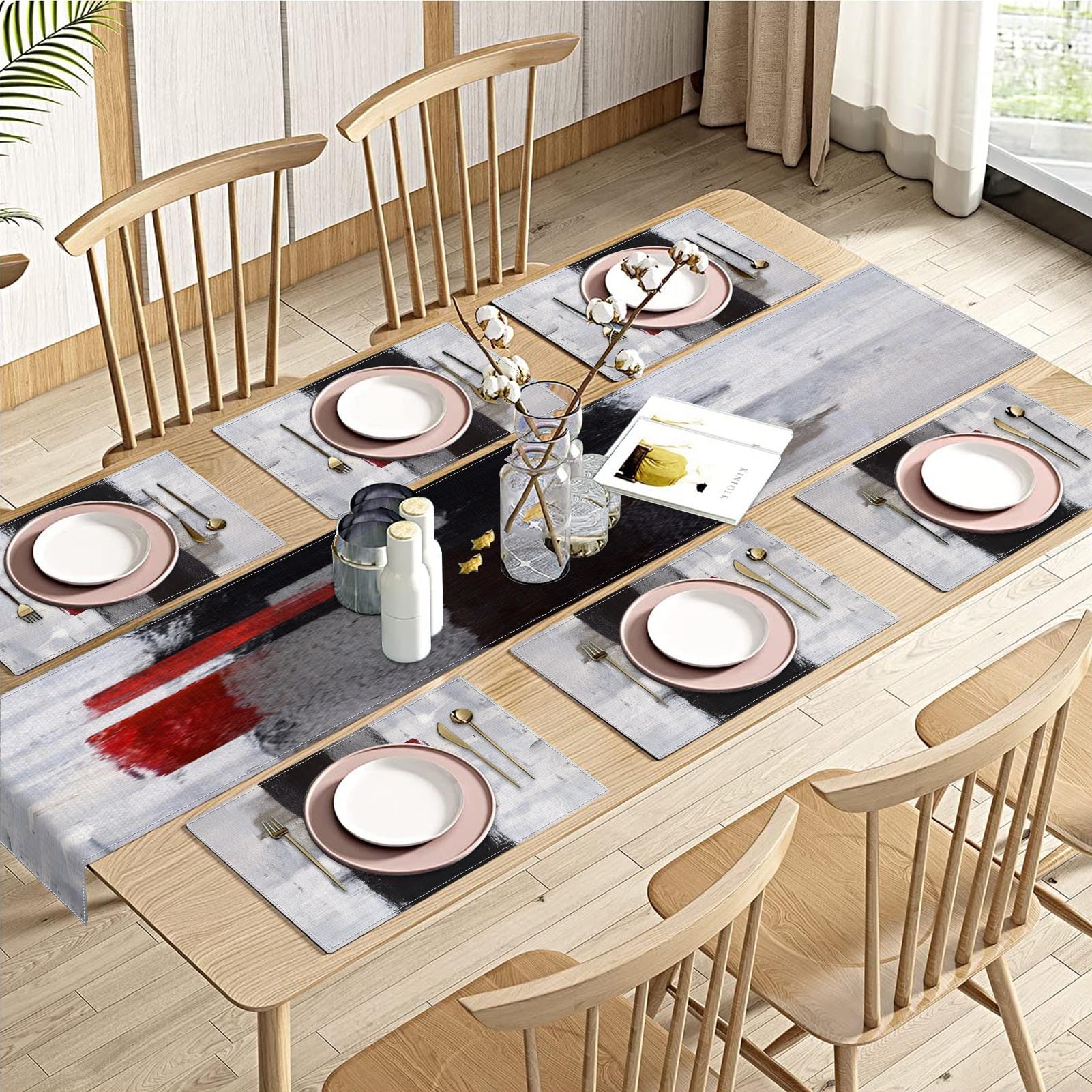 Vintage Table Runner & Placemats Set - 6 Piece -16