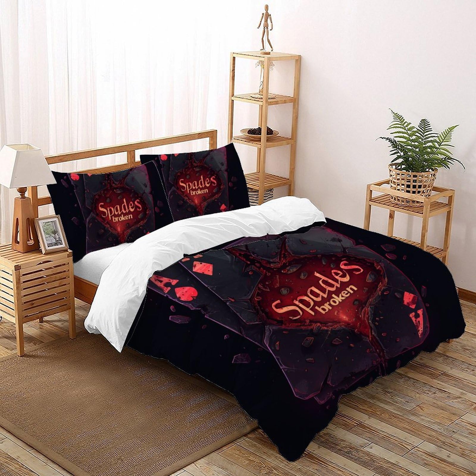 Housse de couette enfant 3D Spade Ace 200x200cm avec 2 taies d'oreiller