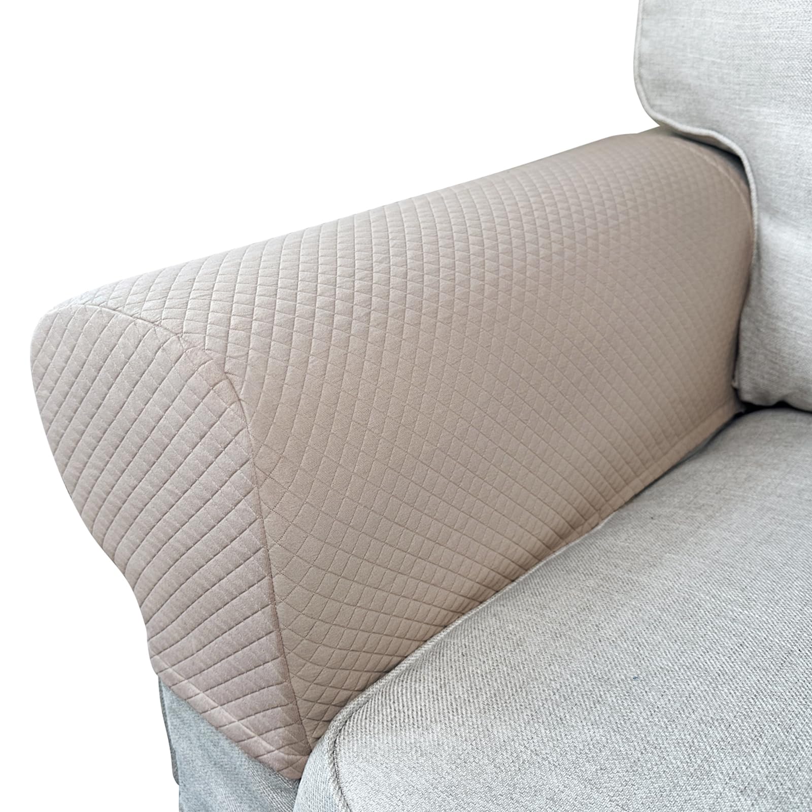 Roytub Stretch Couch Arm Covers, Breathable Armrest Cover for Sofas and Chairs Armrest Cover Keep Home Clean, Scratch-Resistant Sofa Arm Covers Protect and Decorate Your Sofa(Medium, Sand, 2PCS)