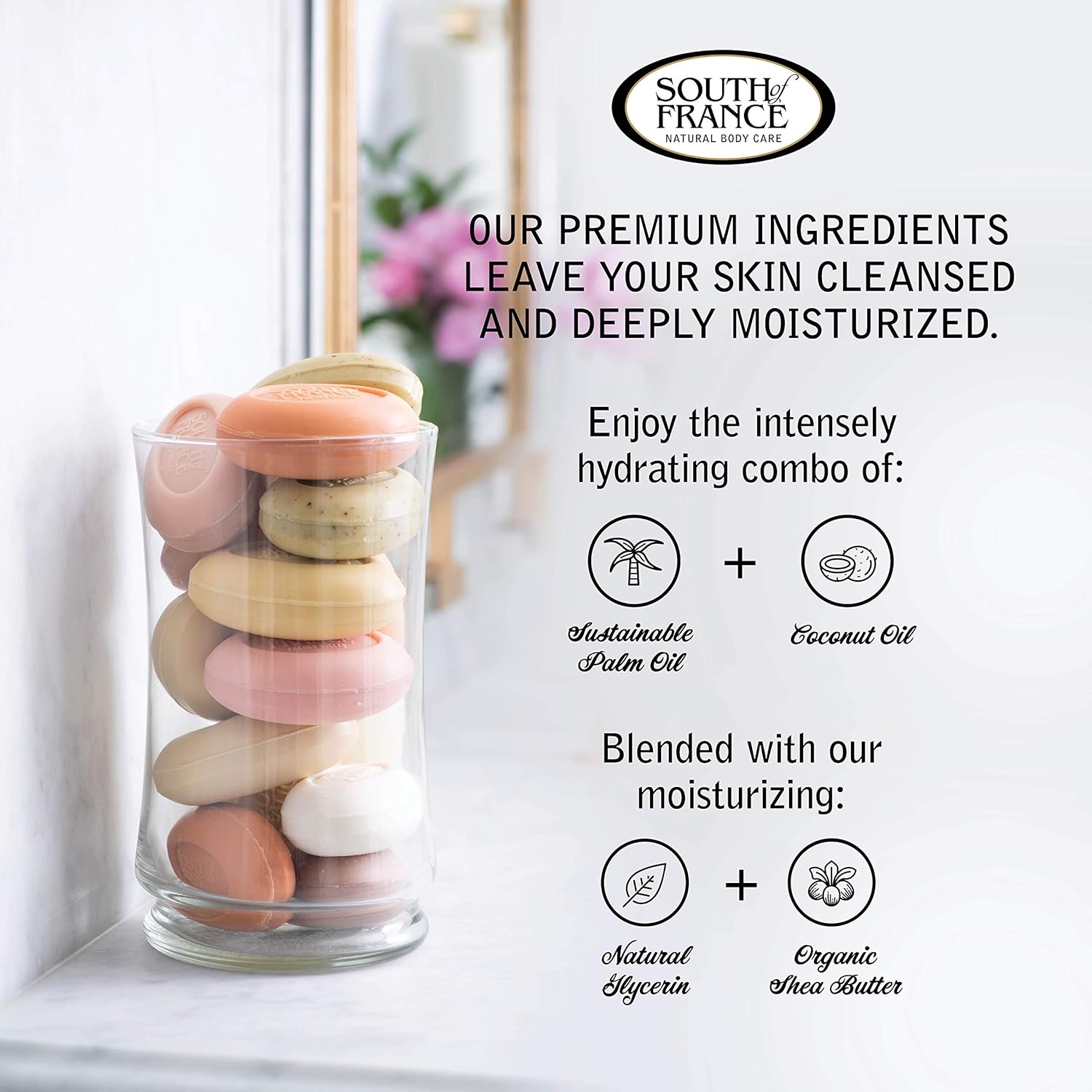 South Of France Natural Body Care Triple Milled Large 6OZ Bar Soap (Variety Pack 1, 8 Bars) - Image 4