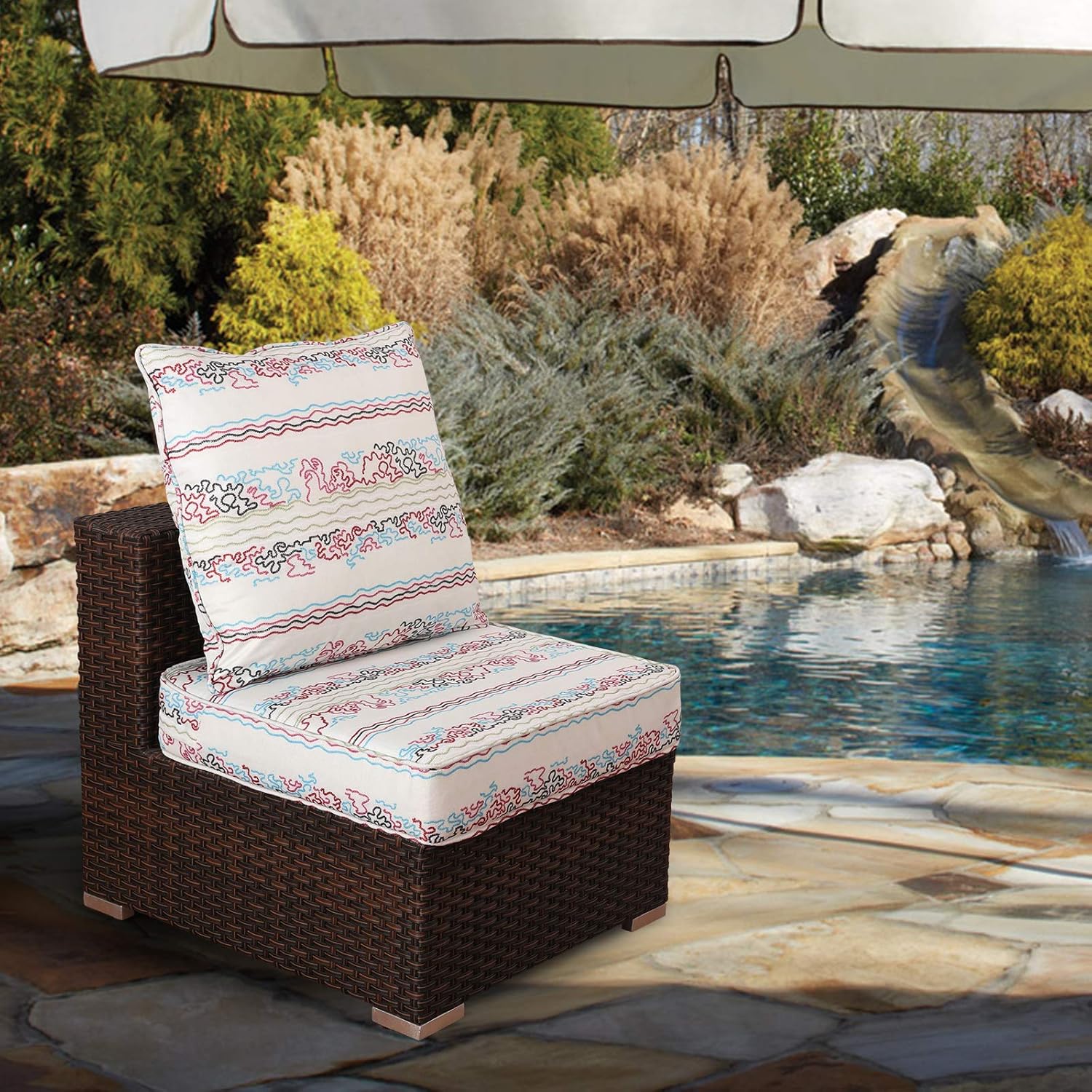 WOTU Outdoor/Indoor Deep Seat Cushions for Patio Furniture,24'' x 24'' x 5'' Weather and Stain Resistant Patio Cushions, Patio Cushion Seat with Back : Patio, Lawn & Garden