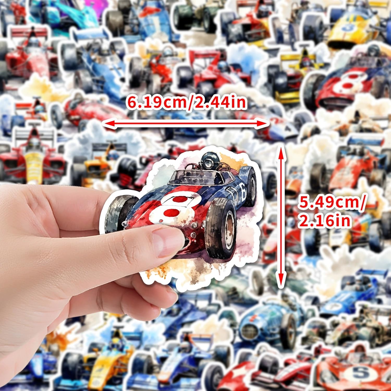 50 Pcs Racing Car Stickers for Kids Teens Adults Boys Girls Gift,Sport Car Stickers Pack for Laptop,Skateboard,Luggage,Car,Bike,Cup,Computer,Water Bottle Decor,Vinyl Waterproof Stickers - Image 2