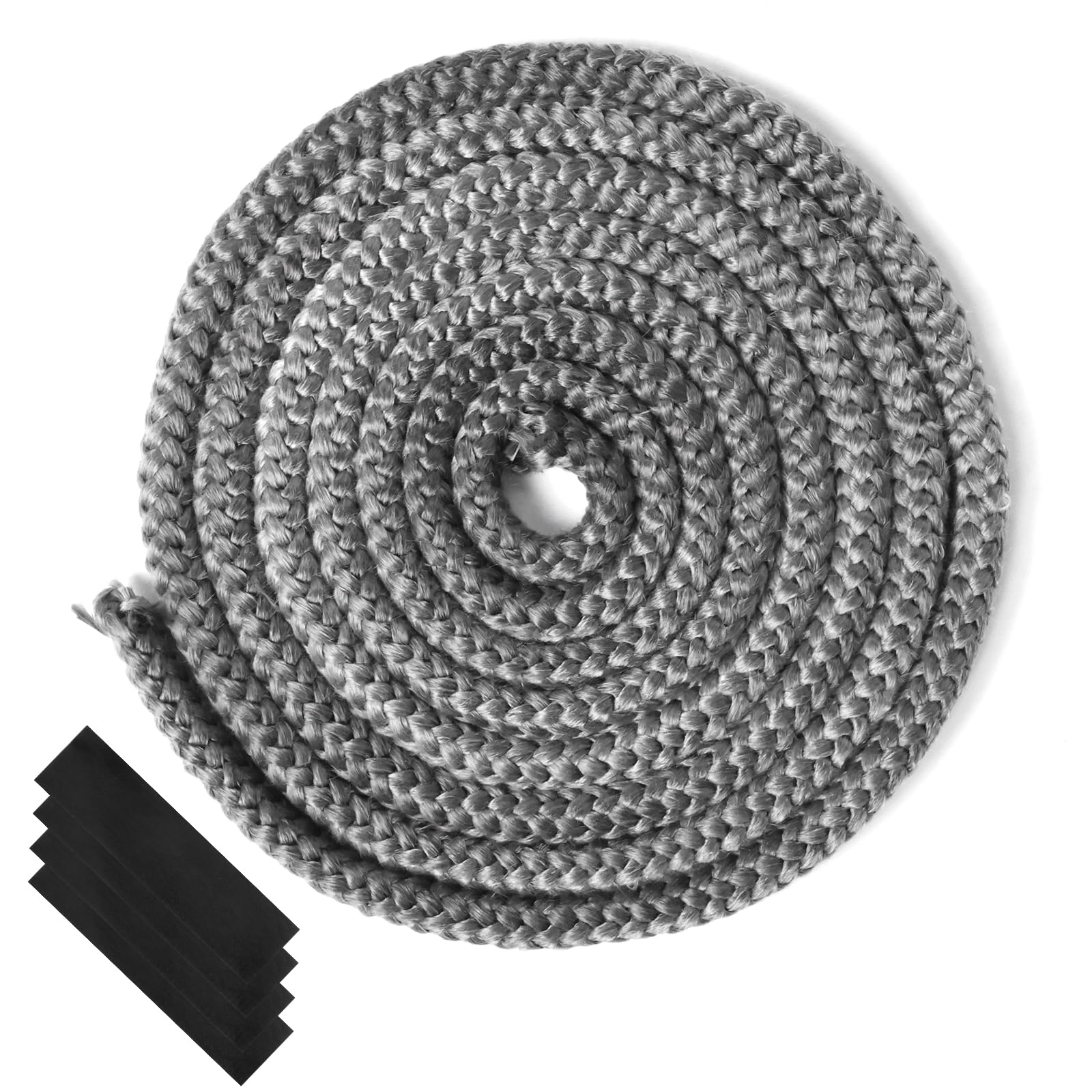 Storystore Stove Rope, 10mmx2.5m Fire Rope Fiberglass Rope Seal Replacement Gasket with 4 Tapes