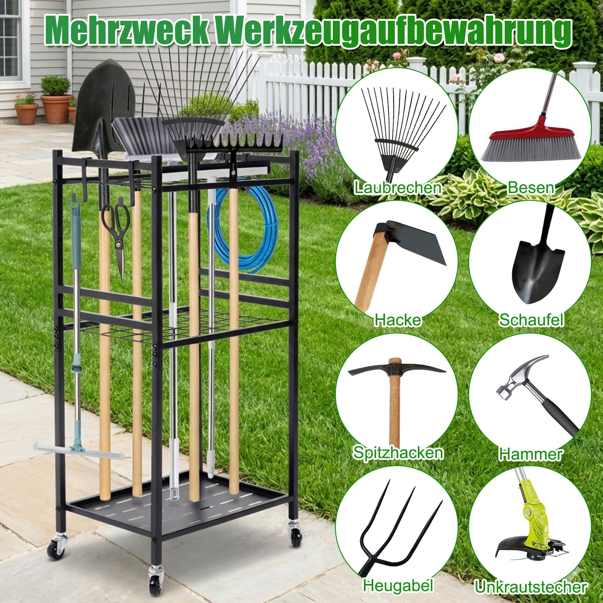 ohbien Rangement pour outils de jardin