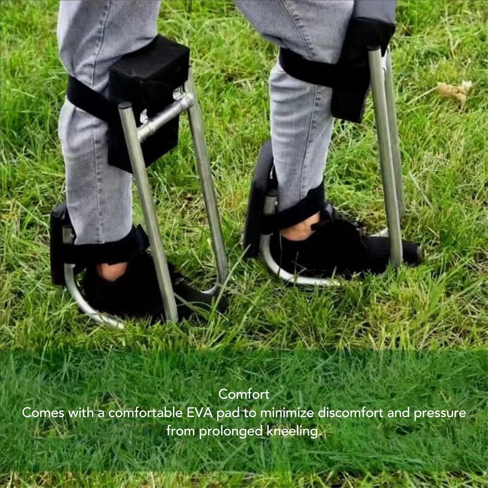 TOPINCN Rodillera de Acero Inoxidable Ergonómica para Tobillo, Rodillera para Pierna, Trabajo de Jardinería, Arrodilladores de Jardín para Personas Mayores, Herramientas de Jardinería (Black)