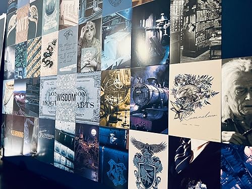 Miniatura 4 de CON*QUEST Conquest Journals Harry Potter Ravenclaw collage de pared, juego de cincuenta impresiones artísticas coleccionables de 4 x 6 pulgadas del